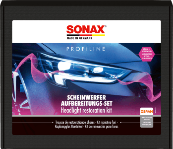 SONAX KIT PROFESIONAL PARA REACONDICIONAR CUBIERTAS PLASTICAS DE FAROS AMARILLEADOS - SONAX original APEXCORSE