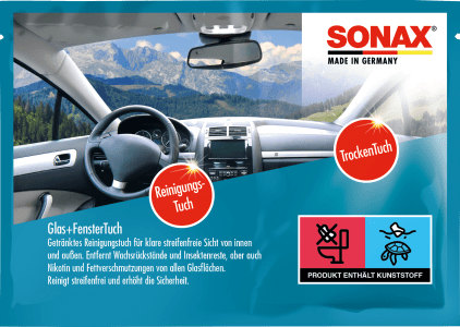 SONAX PAÉO DE LIMPIEZA EMPAPADO VISIÓN CLARA SIN RAYAS INTERIOR Y EXTERIOR - SONAX original APEXCORSE