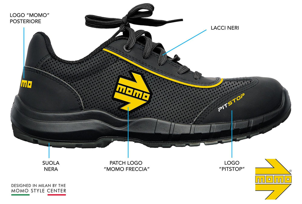 MOMO ZAPATILLAS MECH. PARADA DE PIT NEGRO 44 - MOMO original | APEXCORSE imagen 3