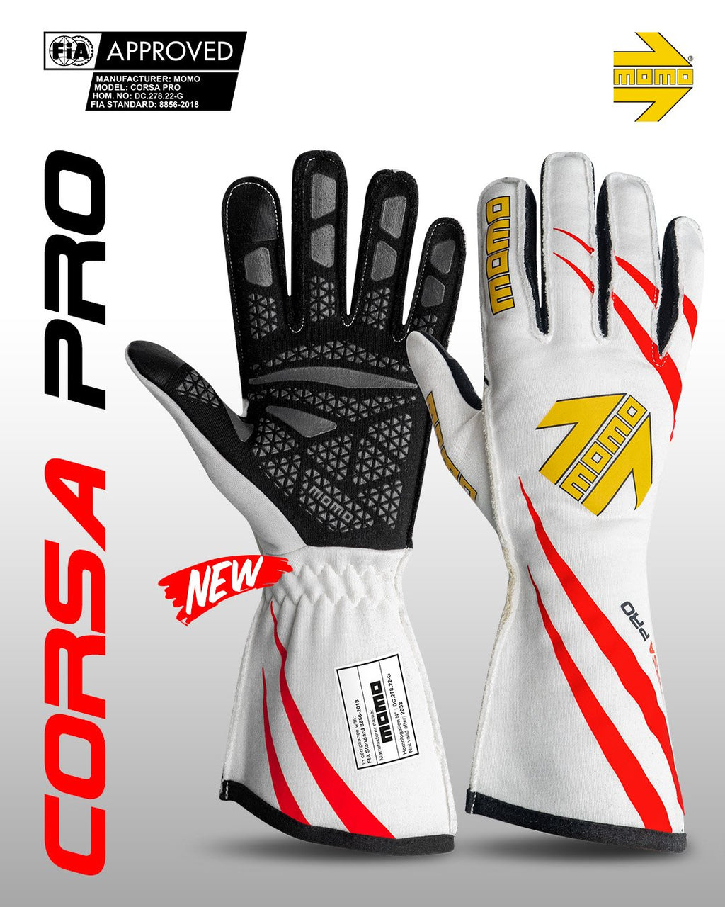 MOMO GUANTES CORSA PRO BLANCO 12 - MOMO original | APEXCORSE