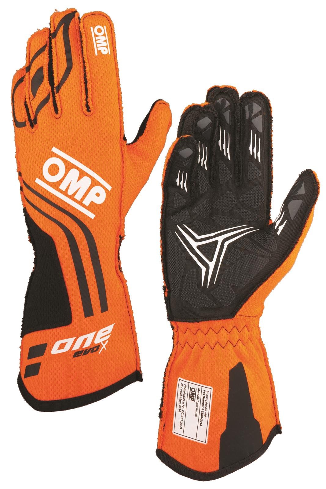 GUANTES OMP ONE EVO X FIA 8856-2018 NARANJA / NEGRO TALLA L - OMP original APEXCORSE imagen 1