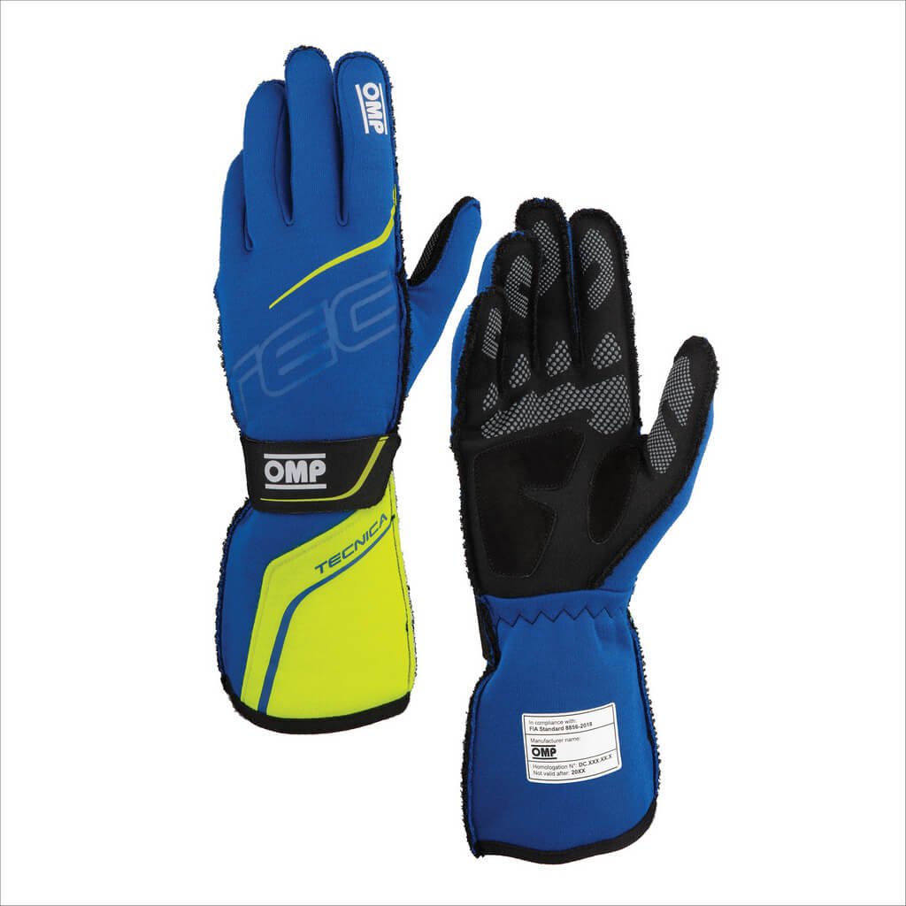 GUANTES OMP TECNICA FIA 8856-2018 AZUL / AMARILLO TALLA S - OMP original APEXCORSE imagen 1