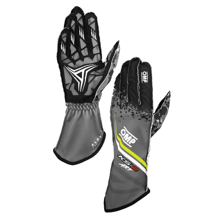 GUANTES OMP KARTING KS-2 ART MY2025 ANTRACITA / FLUO AMARILLO TALLA 5 (NIÑOS) - OMP original APEXCORSE imagen 1