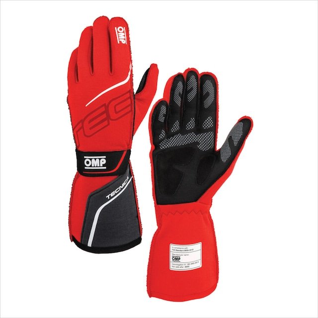 GUANTES OMP TECNICA FIA 8856-2018 ROJO / NEGRO TALLA L - OMP original APEXCORSE imagen 2