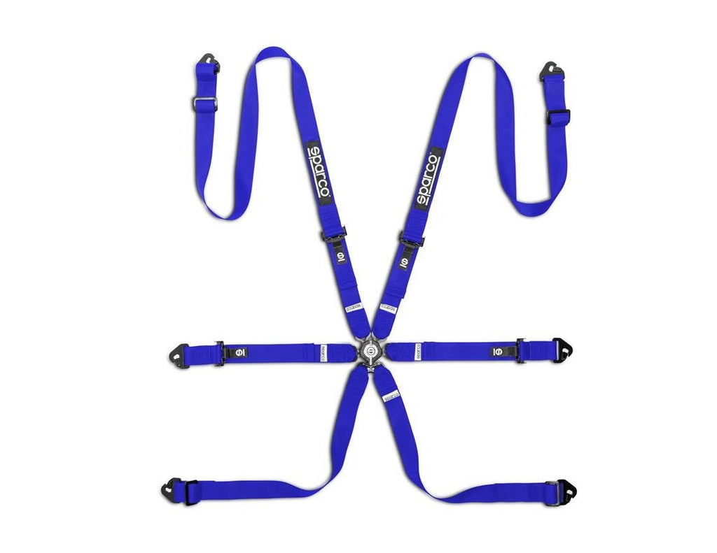 Arnes Sparco Competition H2 Pu 6 Puntos 2" Acero Azul - Sparco original | APEXCORSE