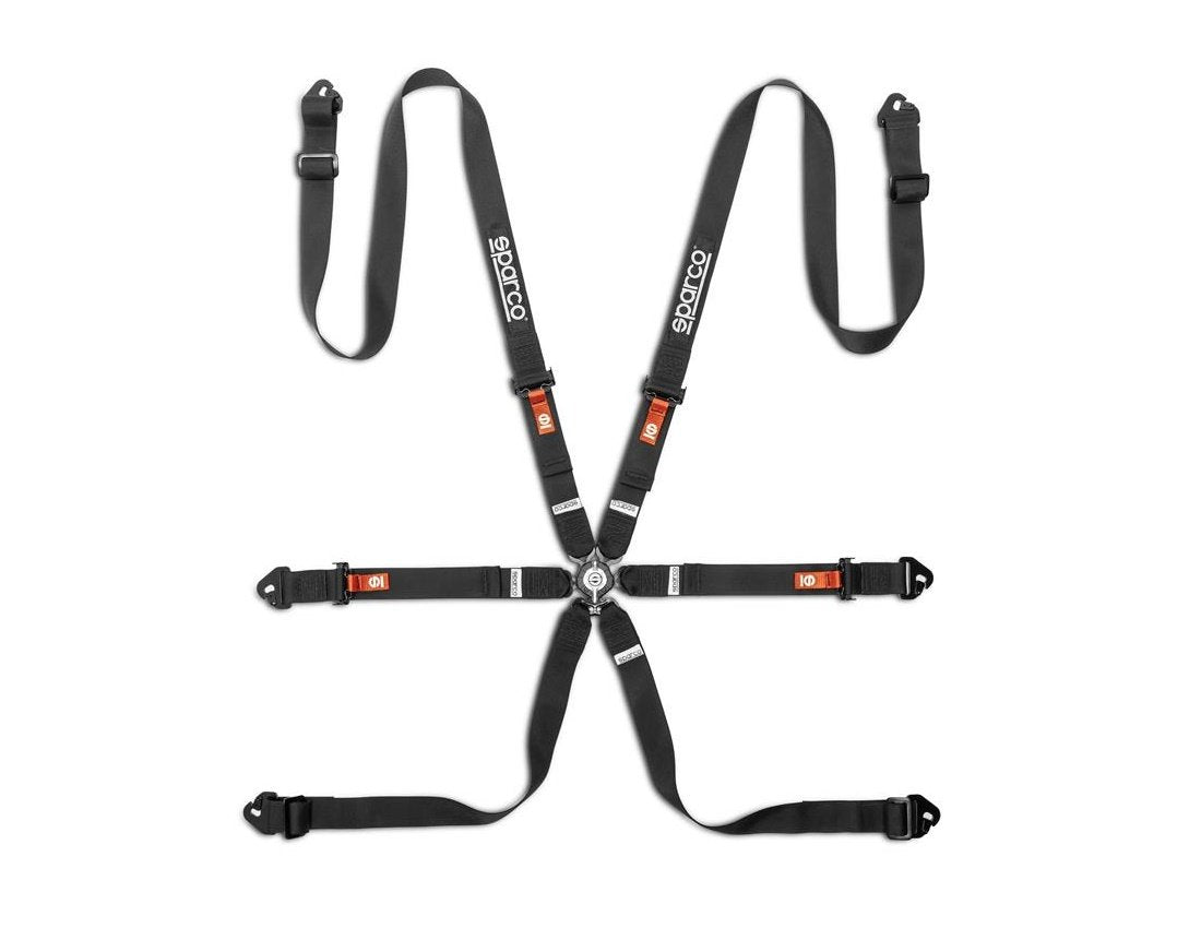 Arnes Sparco Competition H2 Pu 6 Puntos 2" Acero Negro - Sparco original | APEXCORSE