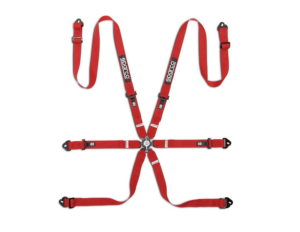 Arnes Sparco Competition H2 Pu 6 Puntos 2" Acero Rojo - Sparco original | APEXCORSE