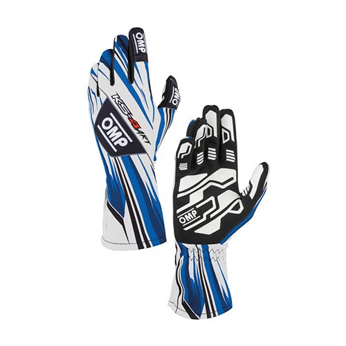 GUANTESOMP KARTING KS-4 ART BLANCOS/AZULES TALLA XS - OMP original APEXCORSE imagen 1