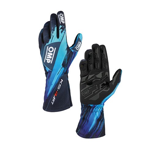 GUANTESOMP KARTING KS-4 ART NEGRO/CIAN TALLA 6 (NIÑOS) - OMP original APEXCORSE imagen 1