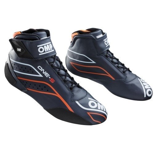 BOTINES OMP ONE-S FIA 8856-2018/SFI AZUL MARINO/NARANJA FLUOR TALLA 47 - OMP original APEXCORSE imagen 1