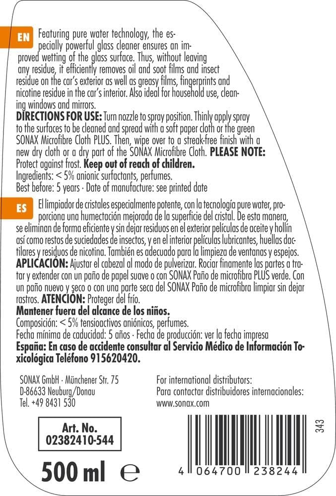 SONAX XTREME LIMPIA CRISTALES 500ML - Imagen 6 SONAX APEXCORSE