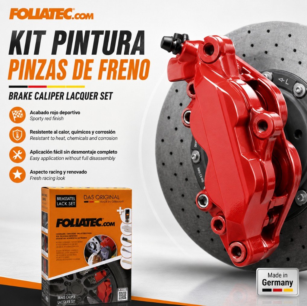 FOLIATEC Kit Pintura Para Pinzas De Freno Racing Rojo 3 Componentes - Imagen 10 FOLIATEC APEXCORSE