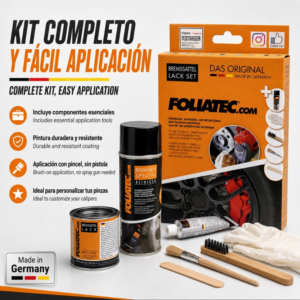 FOLIATEC Kit Pintura Para Pinzas De Freno Racing Rojo 3 Componentes - Imagen 11 FOLIATEC APEXCORSE