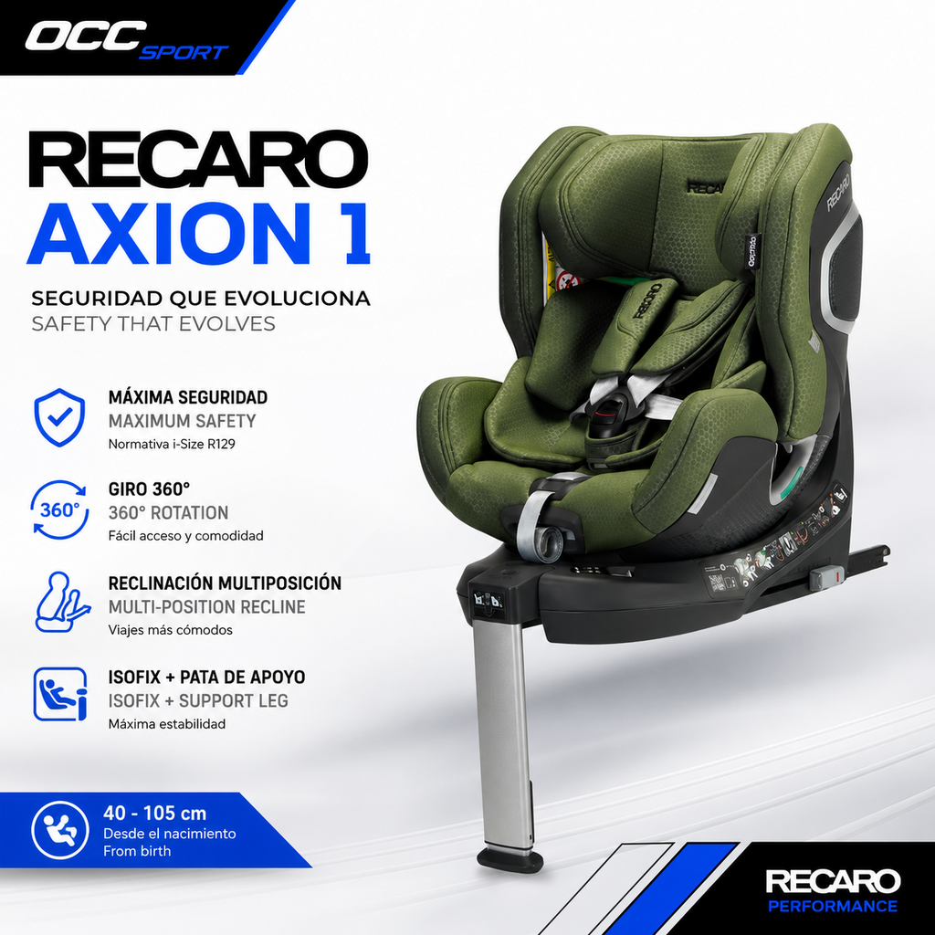 Silla Bebe RECARO Xenon 1 Kid 61 - 125Cm Epic Green Grupo 0 1 Y 2 - Imagen 7 RECARO APEXCORSE