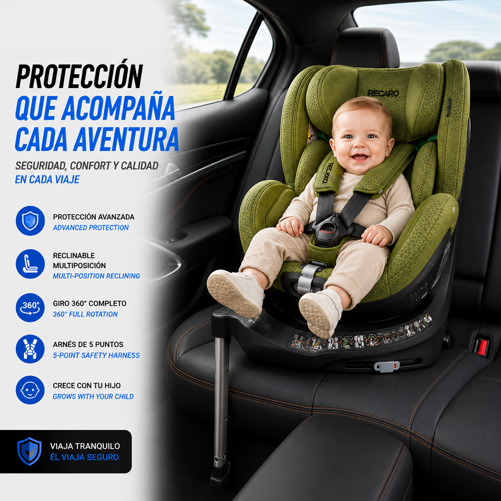 Silla Bebe RECARO Xenon 1 Kid 61 - 125Cm Epic Green Grupo 0 1 Y 2 - Imagen 11 RECARO APEXCORSE