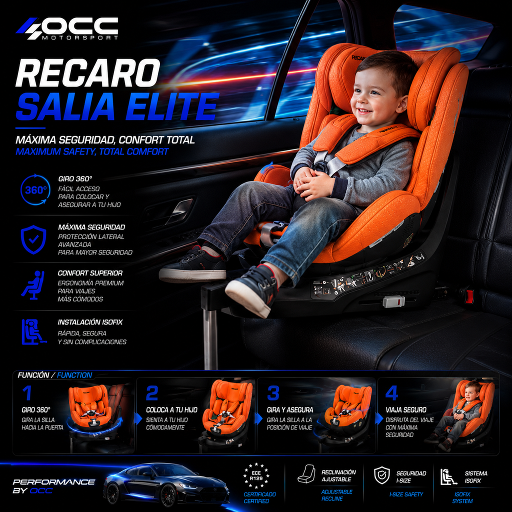 Silla Bebe RECARO Xenon 1 Kid 61 - 125Cm Vibrant Orange Grupo 0 1 Y 2 - Imagen 10 RECARO APEXCORSE