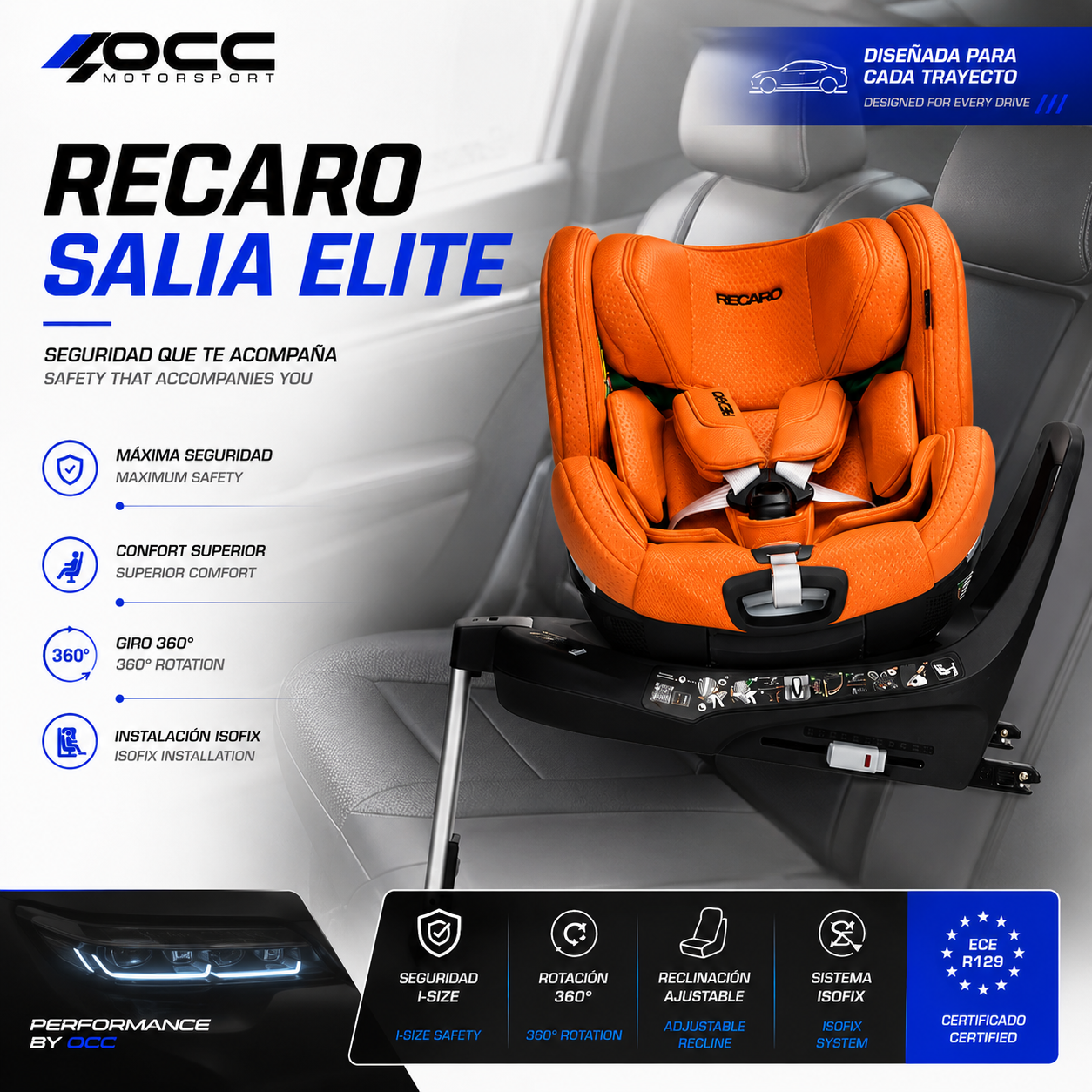 Silla Bebe RECARO Xenon 1 Kid 61 - 125Cm Vibrant Orange Grupo 0 1 Y 2 - Imagen 13 RECARO APEXCORSE