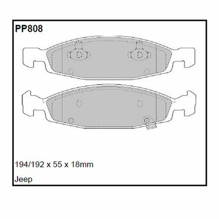 Pastillas de freno Black Diamond Rayado 12 BDPP808 para Jeep Grand Cherokee Ii (99-05)