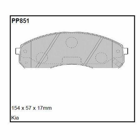 Pastillas de freno Black Diamond Rayado 12 BDPP851 para Kia Sedona Mk 2 (Carnival)