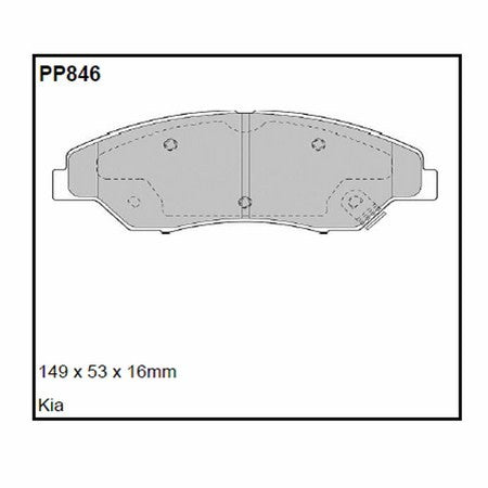 Pastillas de freno Black Diamond Rayado 12 BDPP846 para Kia Sportage Mk1 (_05)