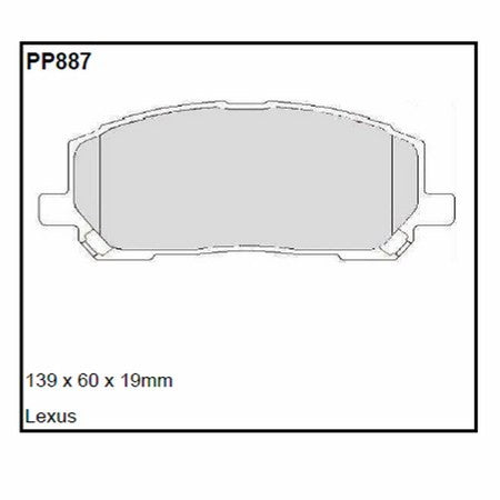 Pastillas de freno Black Diamond Rayado 12 BDPP887 para Lexus Rx300 (Toyota Harrier)