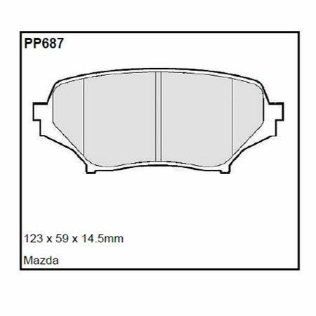Pastillas de freno Black Diamond Rayado 12 BDPP687 para Mazda Mx5 Mk3
