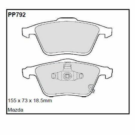 Pastillas de freno Black Diamond Rayado 12 BDPP792 para Mazda 6 (02-08)(Saloon/Hatchback)