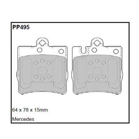 Pastillas de freno Black Diamond Rayado 12 BDPP495 para Mercedes C-Class (W203/T203/C203) Note: Alternative Discs For C Class Models Fitted With The Optional Sports Package
