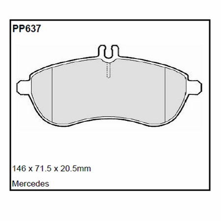 Pastillas de freno Black Diamond Rayado 12 BDPP637 para Mercedes C-Class (S204/W204)