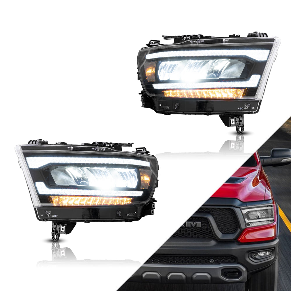 Faros delanteros VLAND 19-24 Dodge Ram 1500 5th Gen (DT) LED Reflection Bowl — LED E-Mark | imagen 2