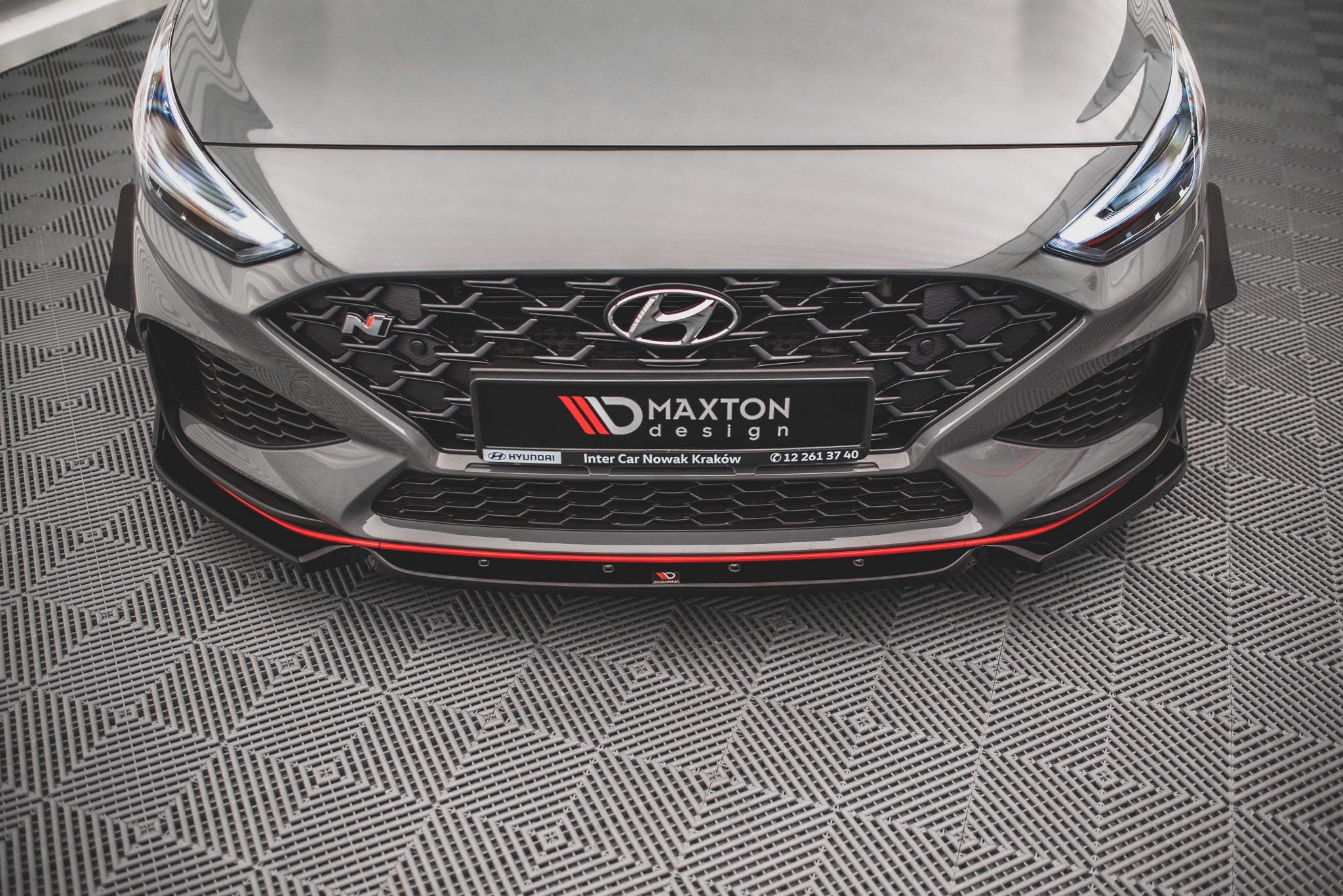 Maxton Design Splitter delantero V.1 + Flaps para Hyundai I30 N / I30 N-Line Hatchback/Fastback Mk3 Facelift - imagen 2
