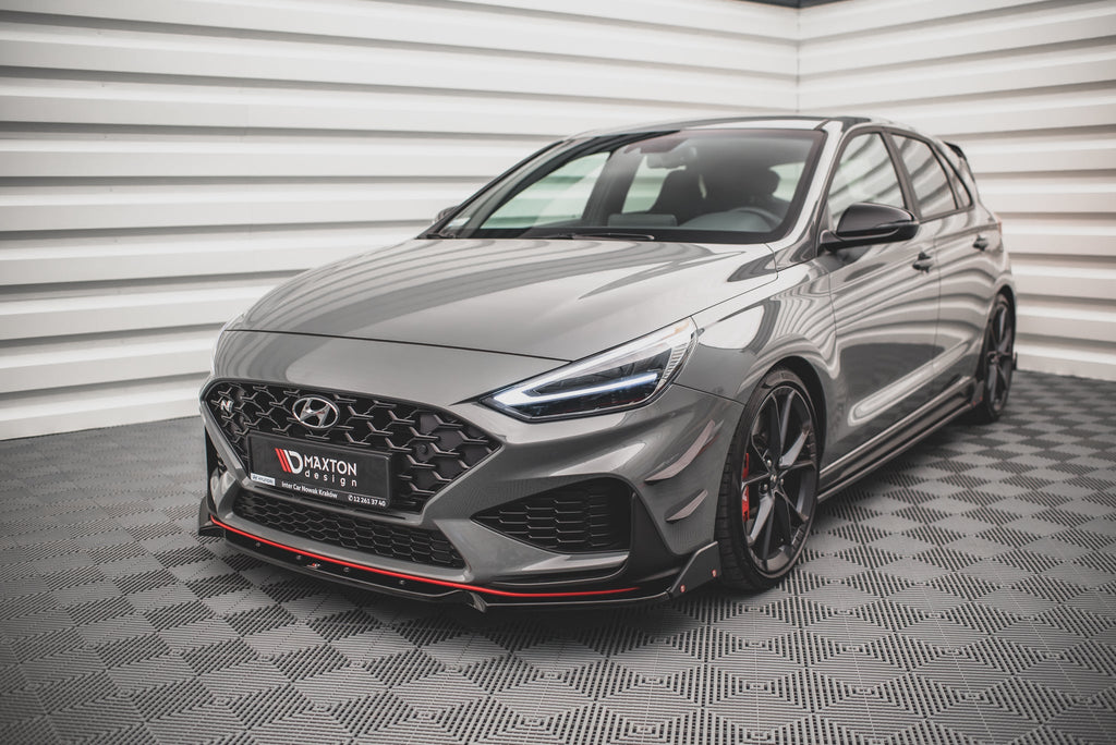 Maxton Design Splitter delantero V.1 + Flaps para Hyundai I30 N / I30 N-Line Hatchback/Fastback Mk3 Facelift - imagen 1