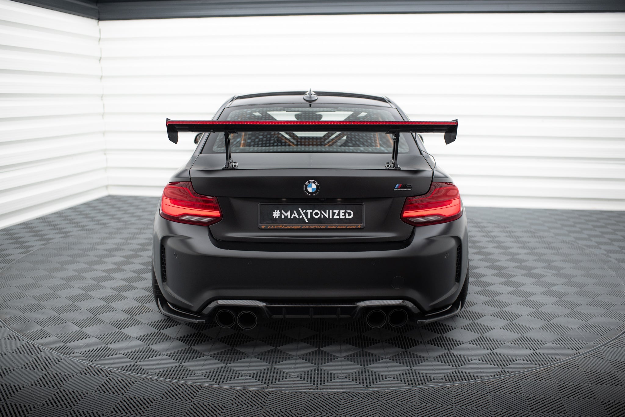 Maxton Design Alerón de carbono With Internal Brackets Uprights + LED para BMW M2 F87 / 2 / 2 M-Pack F22 - imagen 7