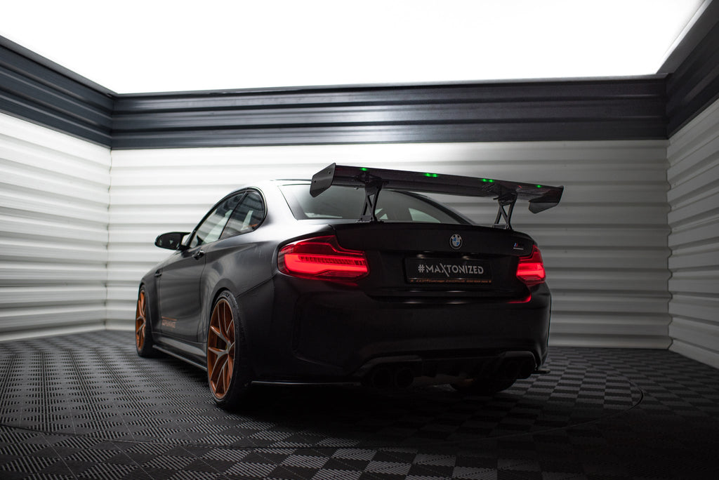 Maxton Design Alerón de carbono With Internal Brackets Uprights + LED para BMW M2 F87 / 2 / 2 M-Pack F22 - imagen 3