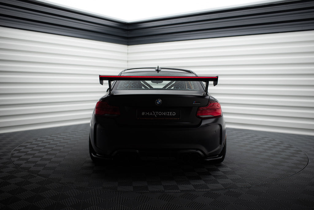 Maxton Design Alerón de carbono With External Brackets Uprights + LED para BMW M2 F87 / 2 / 2 M-Pack F22 - imagen 1