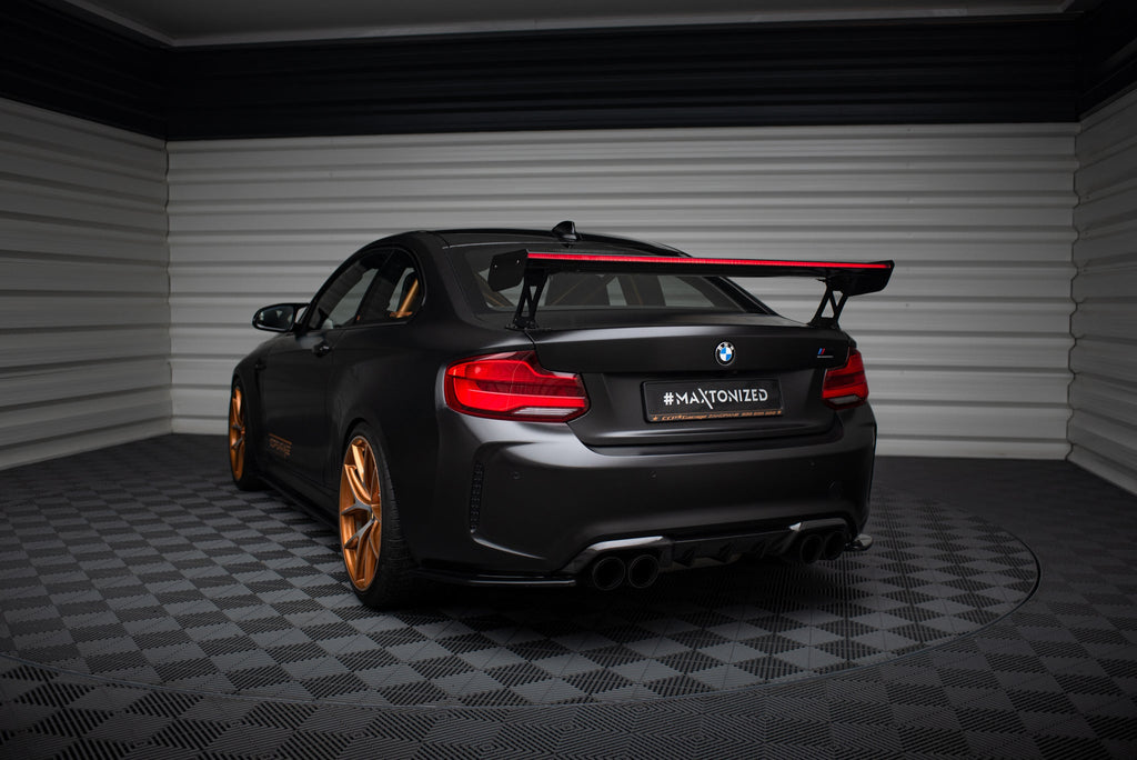 Maxton Design Alerón de carbono With External Brackets Uprights + LED para BMW M2 F87 / 2 / 2 M-Pack F22 - imagen 11