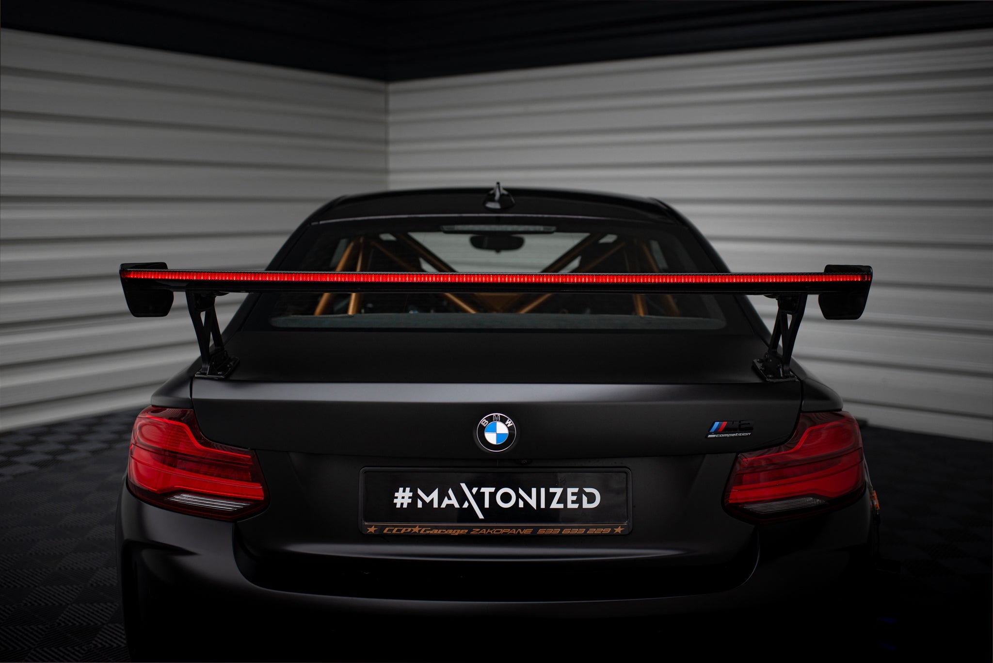 Maxton Design Alerón de carbono With External Brackets Uprights + LED para BMW M2 F87 / 2 / 2 M-Pack F22 - imagen 18