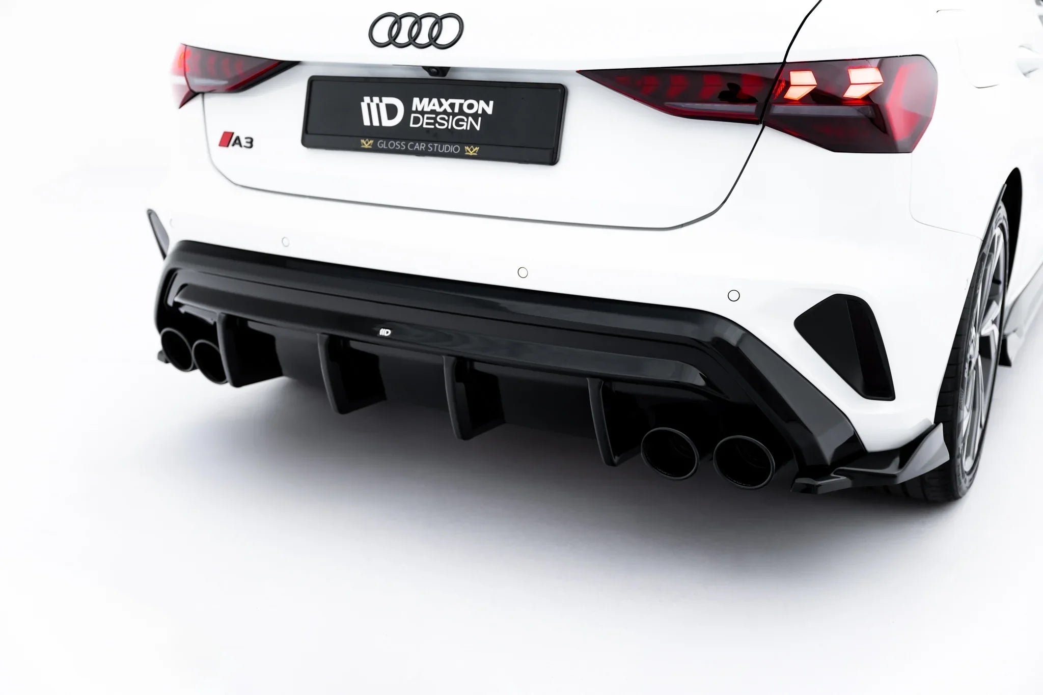 Maxton Design Difusor trasero + Exhaust Ends Imitation para Audi A3 S-Line Sportback 8Y Facelift - imagen 3
