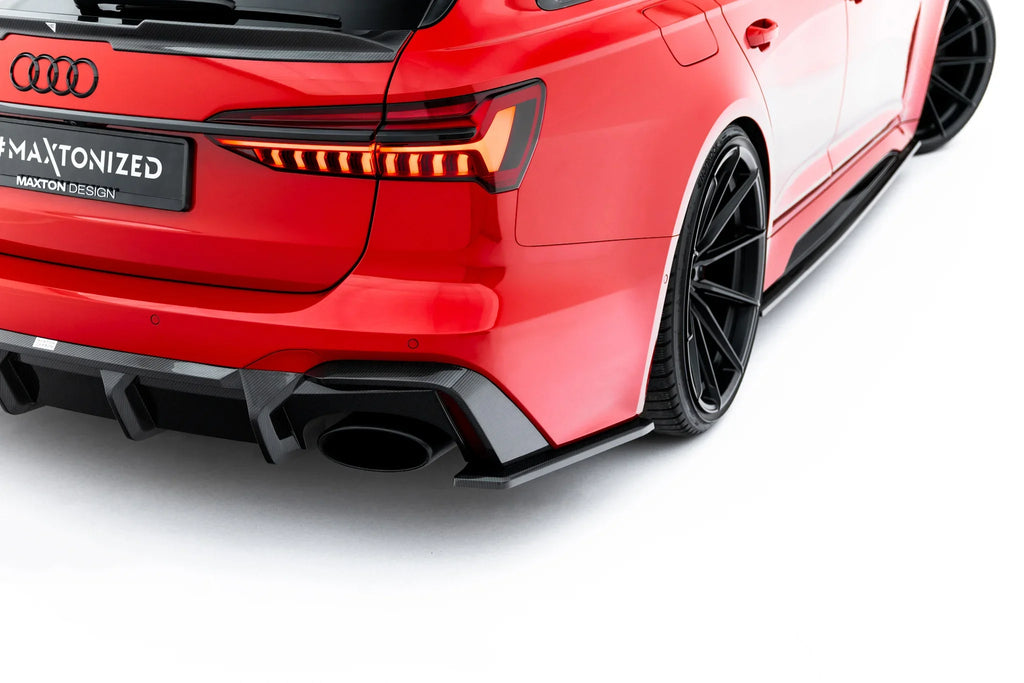 Maxton Design Splitters laterales traseros de fibra de carbono pre-preg para Audi RS6 C8 / C8 Facelift - imagen 2
