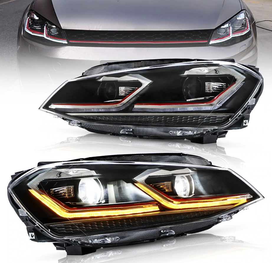 Faros delanteros VLAND 12-16 Volkswagen Golf MK7 Full LED proyector LED — LED E-Mark | imagen 1