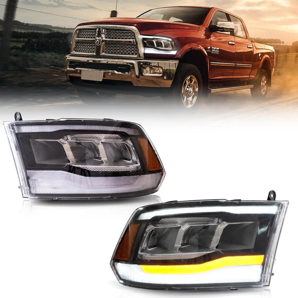 Faros delanteros VLAND 09-18 Dodge Ram 4th Gen 1500 2500 3500 LED Reflection Bowl — LED E-Mark | imagen 1