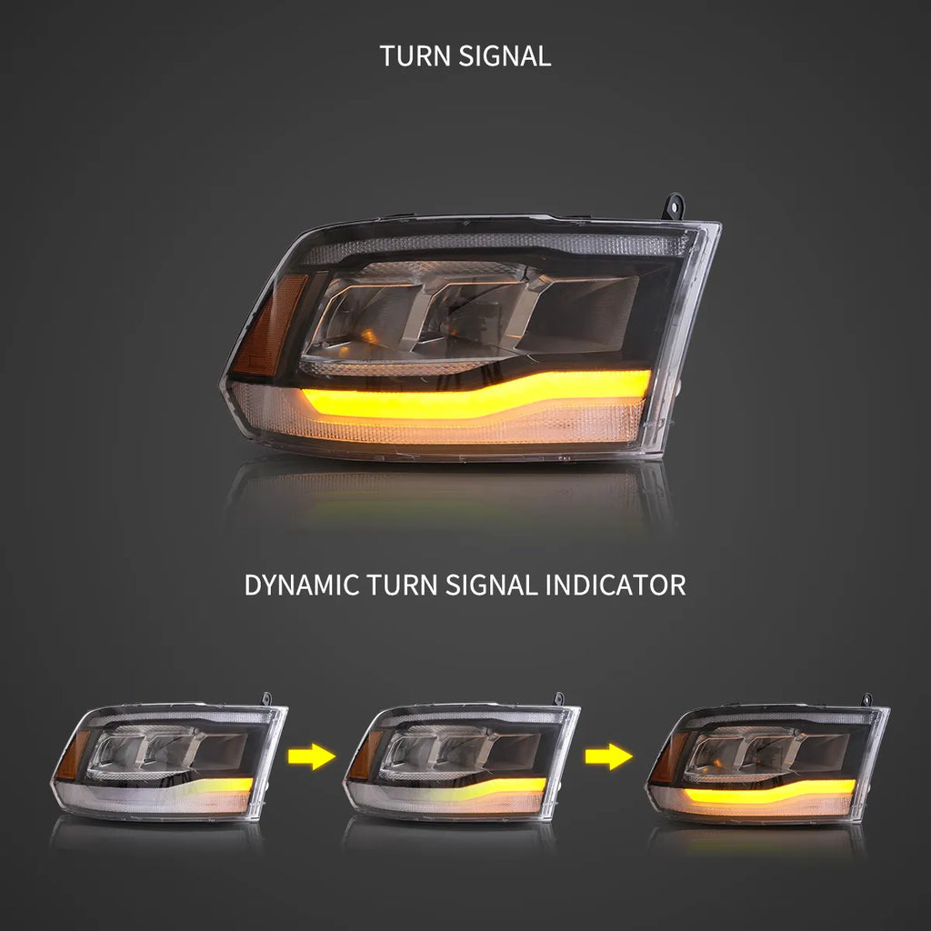Faros delanteros VLAND 09-18 Dodge Ram 4th Gen 1500 2500 3500 LED Reflection Bowl — LED E-Mark | imagen 5
