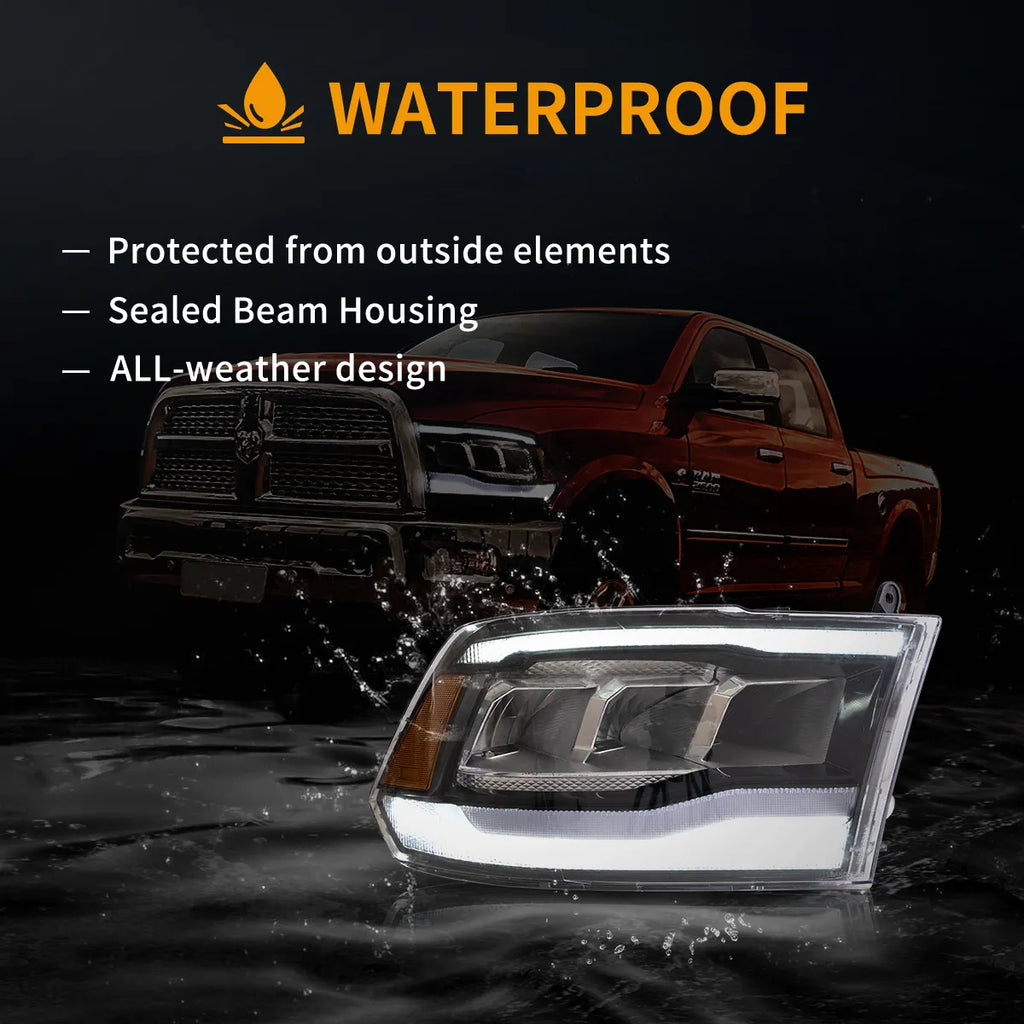 Faros delanteros VLAND 09-18 Dodge Ram 4th Gen 1500 2500 3500 LED Reflection Bowl — LED E-Mark | imagen 10