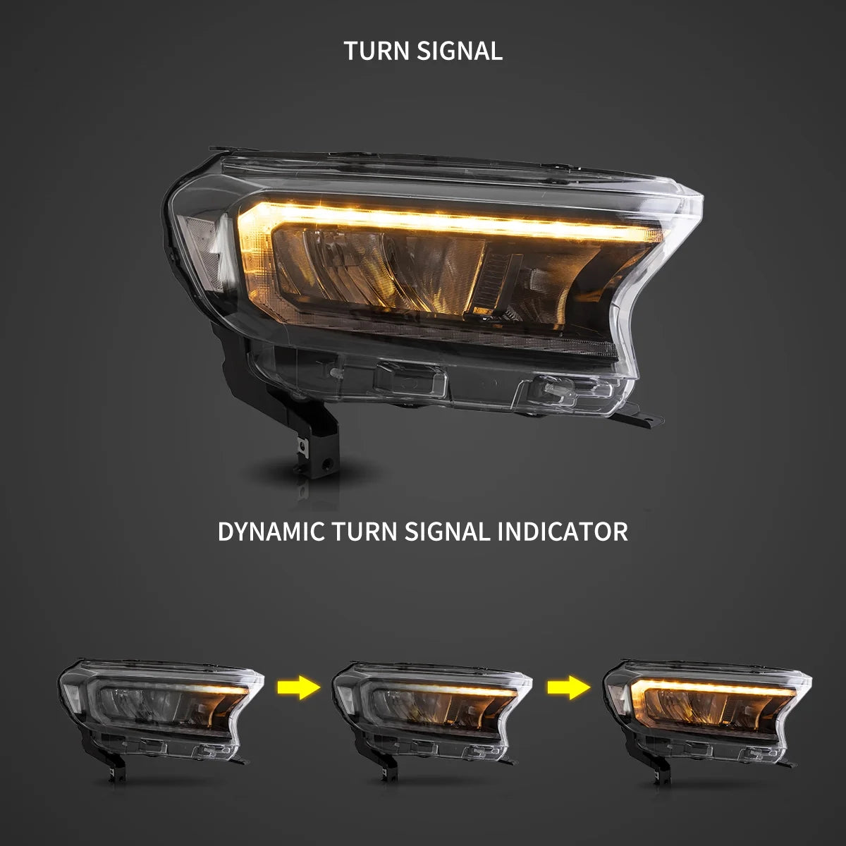 Faros delanteros VLAND 15-21 Ford Ranger [International Types] LED Reflection Bowl — LED E-Mark | imagen 4