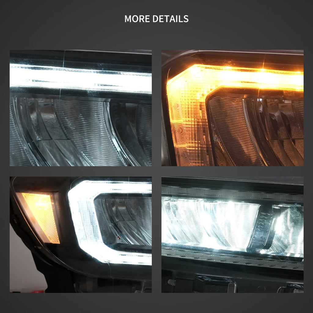 Faros delanteros VLAND 15-21 Ford Ranger [International Types] LED Reflection Bowl — LED E-Mark | imagen 5