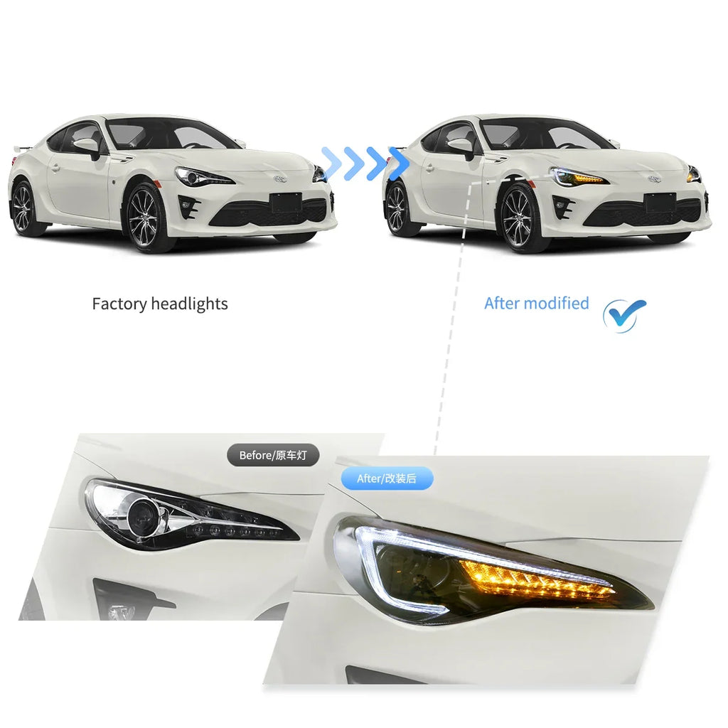 Faros delanteros VLAND 12–21 Toyota 86/GT86, Subaru Brz, Scion Frs Full LED proyector Bi-LED — LED E-Mark | imagen 7