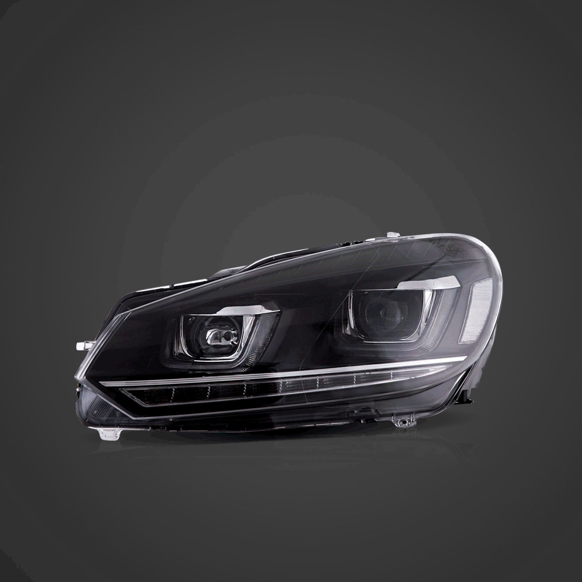 Faros delanteros VLAND 08-14 VW Golf Mk6 proyector Bi-LED con Demon Eyes — LED E-Mark | imagen 2