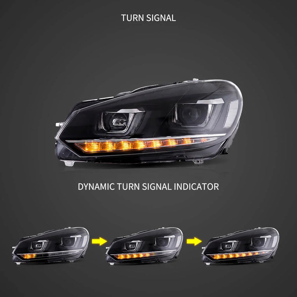 Faros delanteros VLAND 08-14 VW Golf Mk6 proyector Bi-LED con Demon Eyes — LED E-Mark | imagen 4