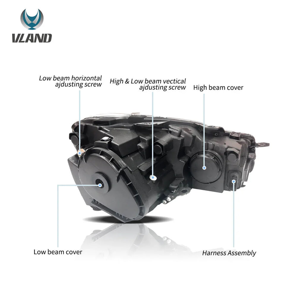 Faros delanteros VLAND 08-14 VW Golf Mk6 proyector Bi-LED con Demon Eyes — LED E-Mark | imagen 8