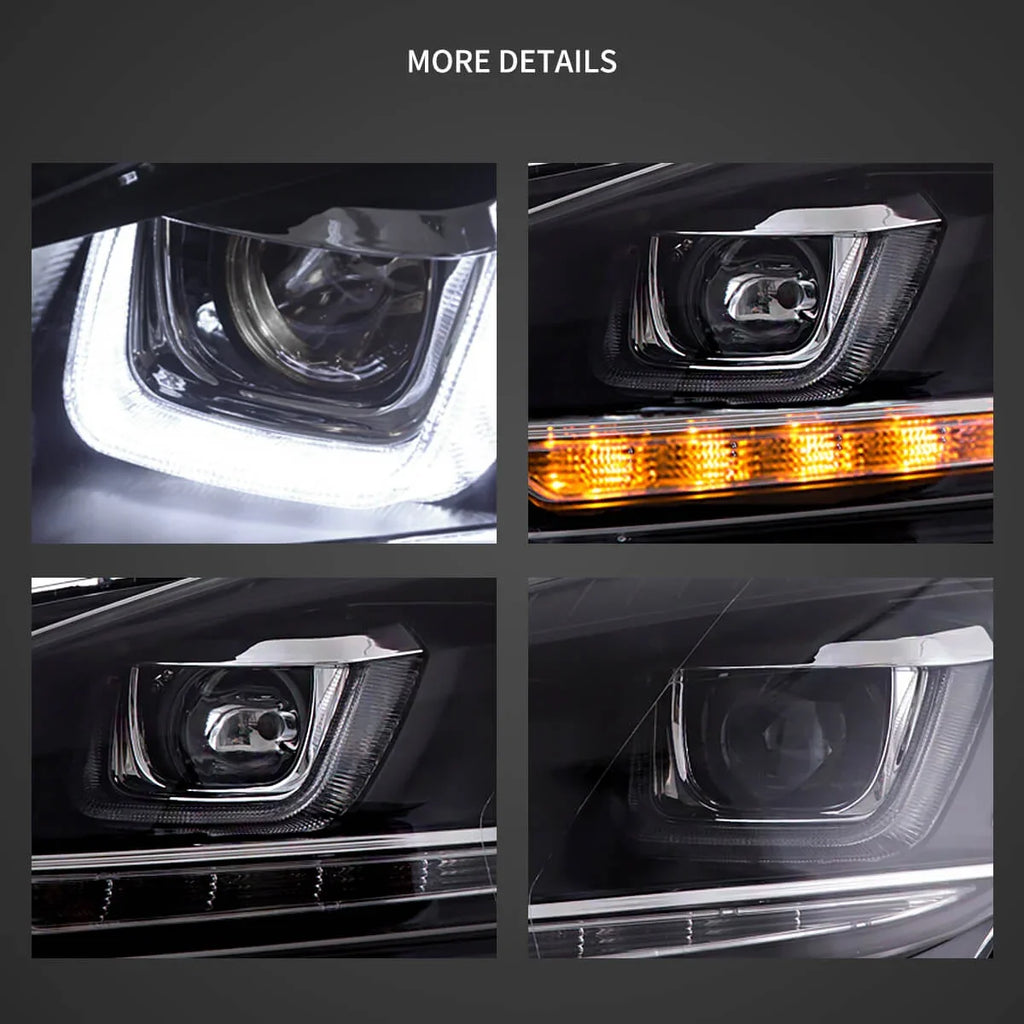 Faros delanteros VLAND 08-14 VW Golf Mk6 proyector Bi-LED con Demon Eyes — LED E-Mark | imagen 9